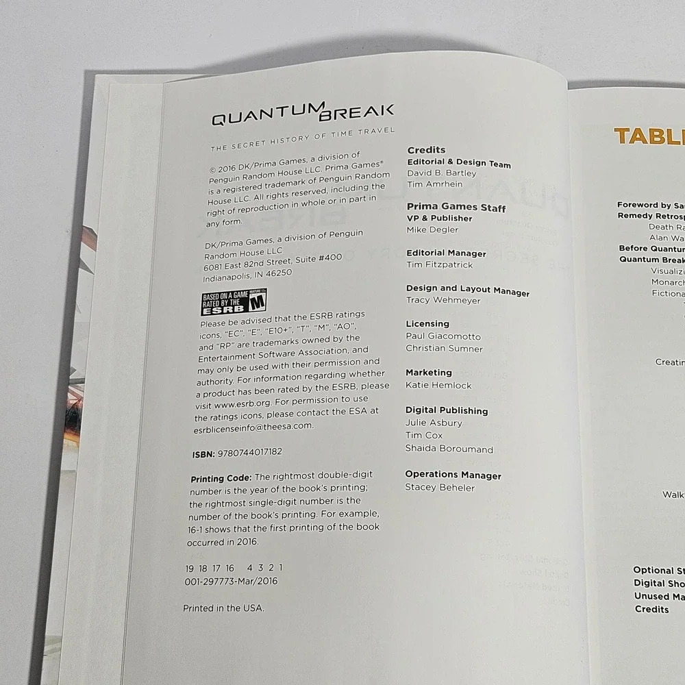 Quantum Break The Secret History of Time Travel Prima Games Strategy Guide Book